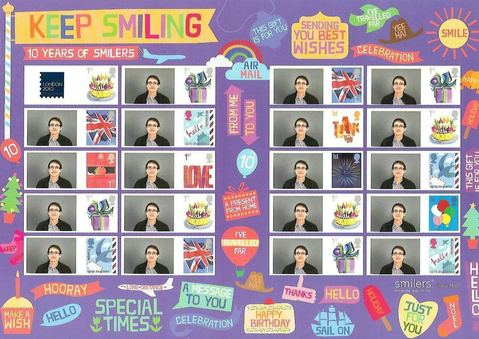 (image for) CS-046 2010 Keep Smiling Customised Smilers Sheet - Click Image to Close