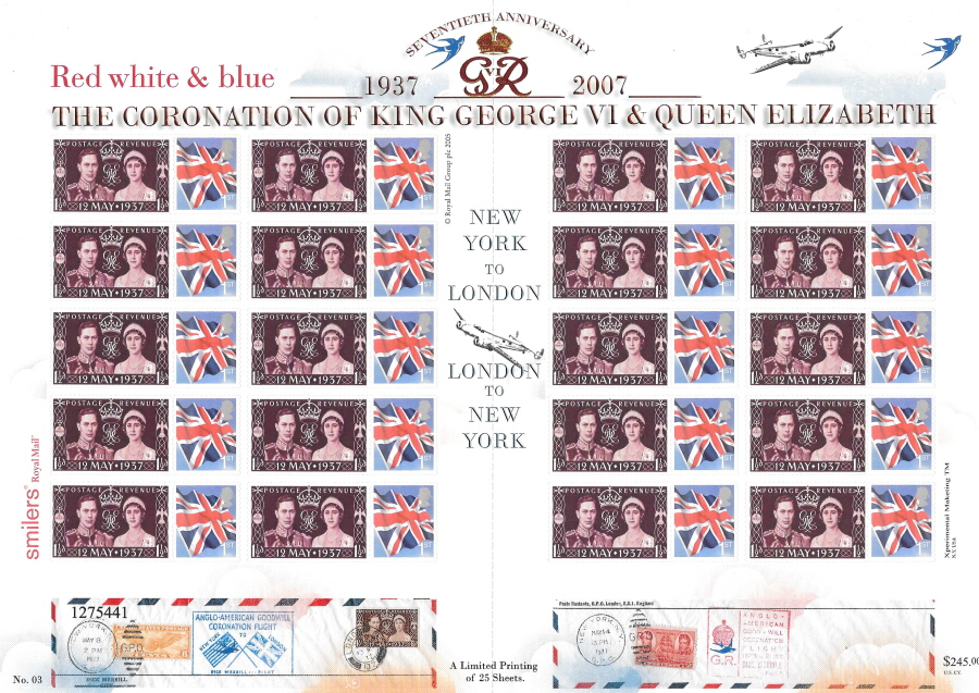 (image for) TS-113 2007 Coronation of George VI George Kreizler Themed Smilers Sheet - Click Image to Close