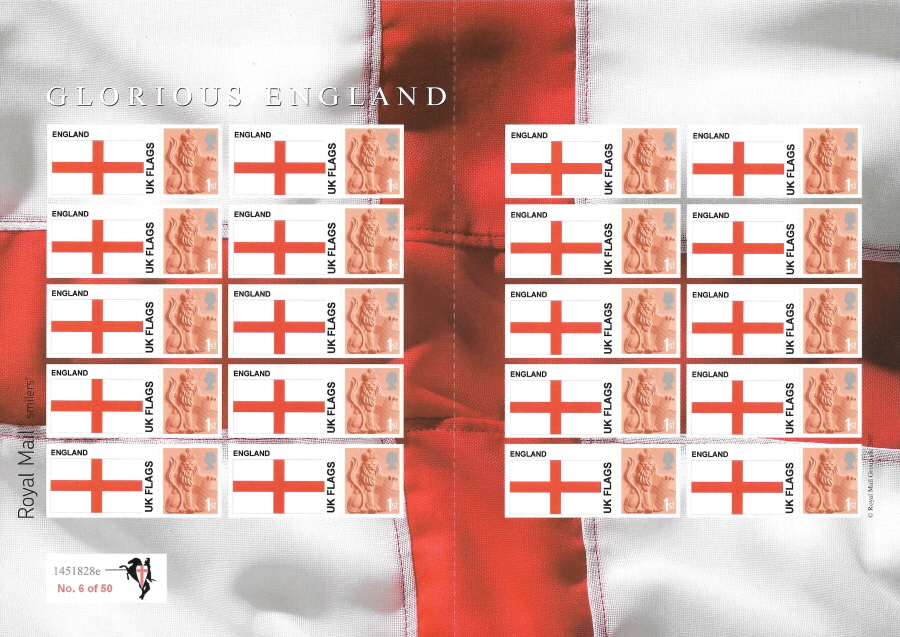 (image for) TS-157 2007 UK Flags - England Themed Smilers Sheet - Click Image to Close