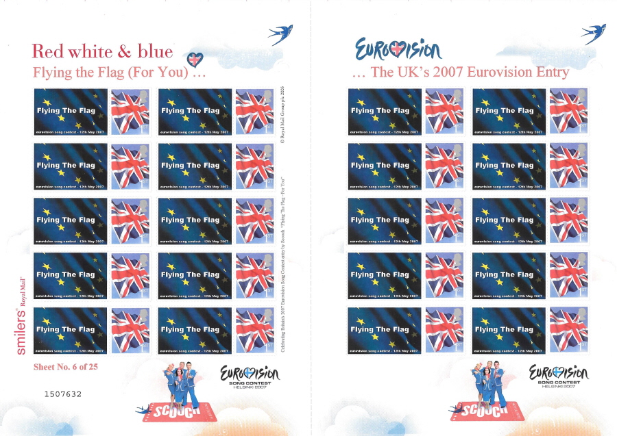 (image for) TS-164 Eurovision 2007 - Flying The Flag Themed Smilers Sheet - Click Image to Close