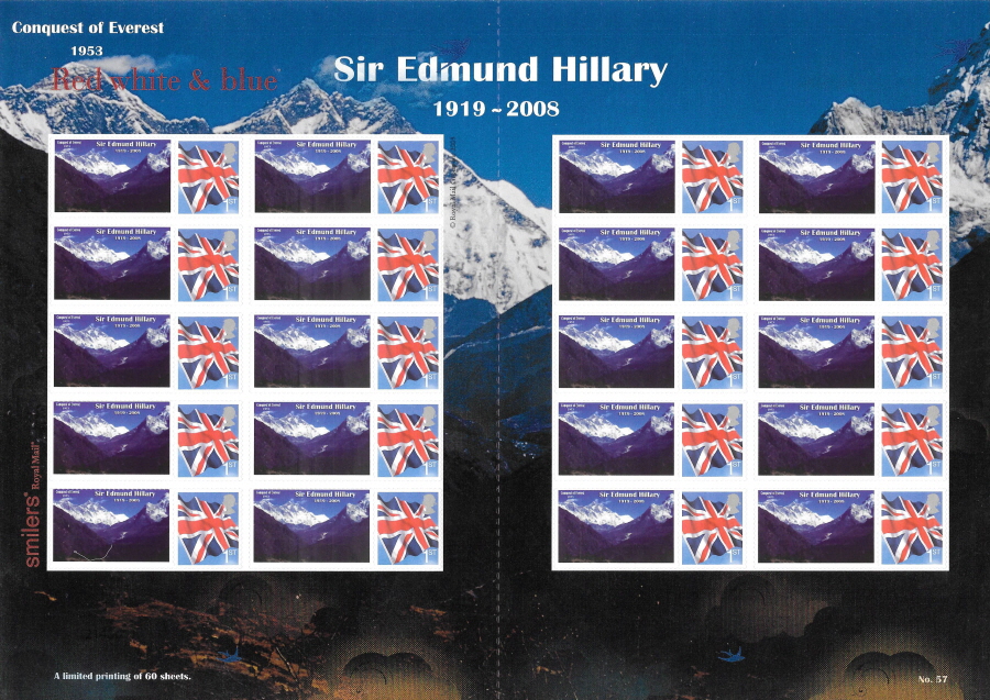 (image for) TS-272 2008 Sir Edmund Hillary Themed Smilers Sheet - Click Image to Close