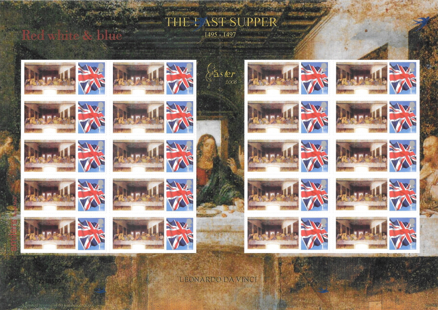 (image for) TS-281 2008 The Last Supper George Kreizler Themed Smilers Sheet