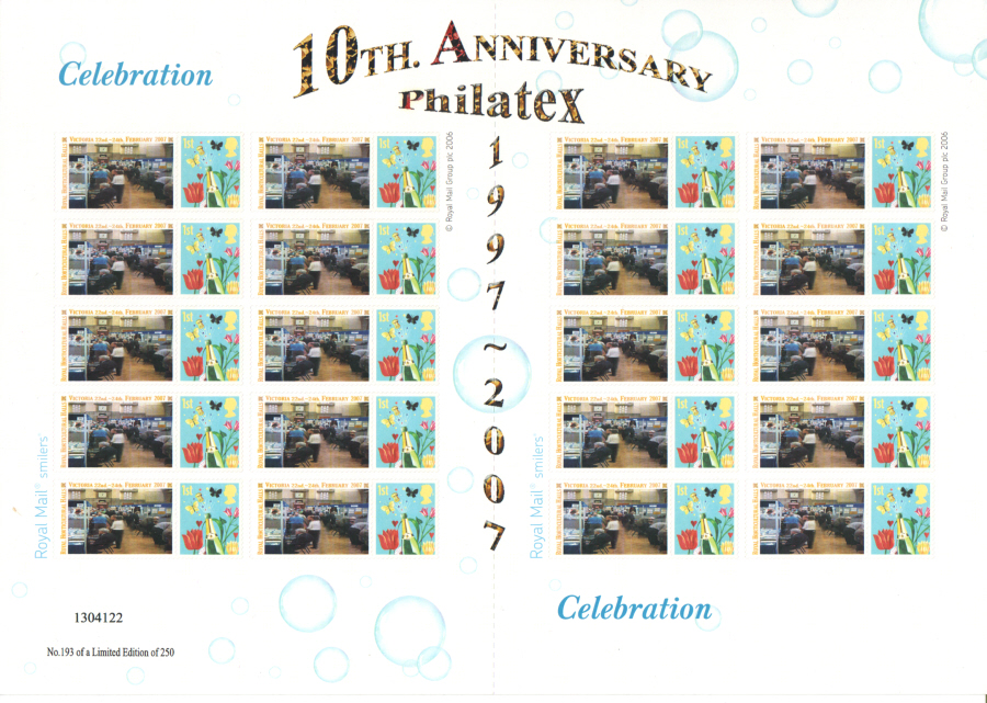 (image for) TS-107 2007 Philatex 10th Anniversary Themed Smilers Sheet