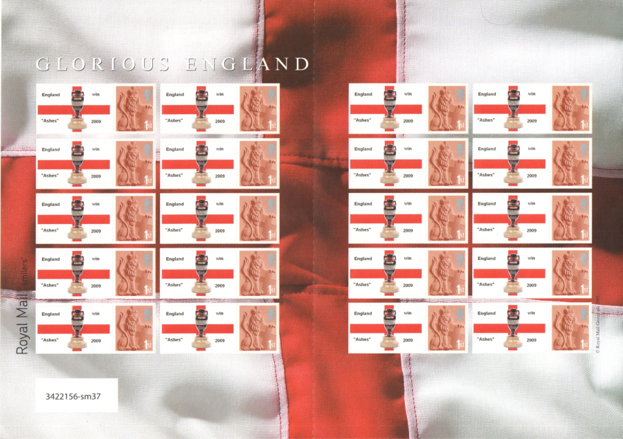 (image for) TS-355 England Ashes Victory 2009 Bletchley Park Themed Smilers Sheet