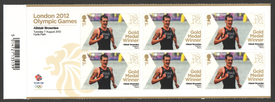 (image for) SG3360a Alistair Brownlee London 2012 Olympic Gold Medal Winner Miniature Sheet - Click Image to Close