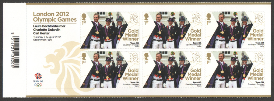 (image for) SG3361a Bechtolsheimer, Dujardin & Hester London 2012 Olympic Gold Medal Winner Miniature Sheet