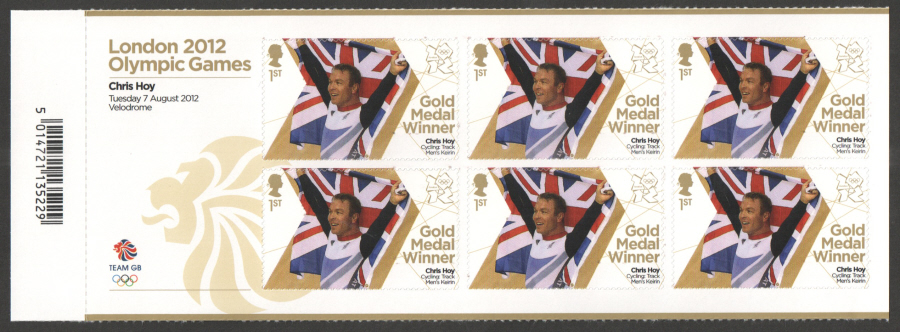 (image for) SG3363a Chris Hoy London 2012 Olympic Gold Medal Winner Miniature Sheet - Click Image to Close