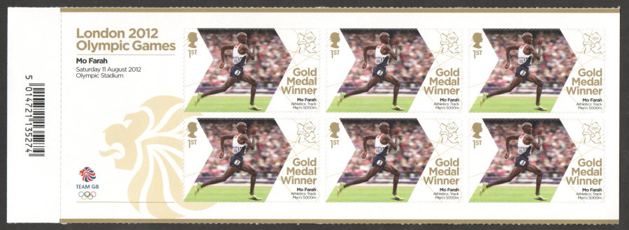 (image for) SG3368a Mo Farah London 2012 Olympic Gold Medal Winner Miniature Sheet