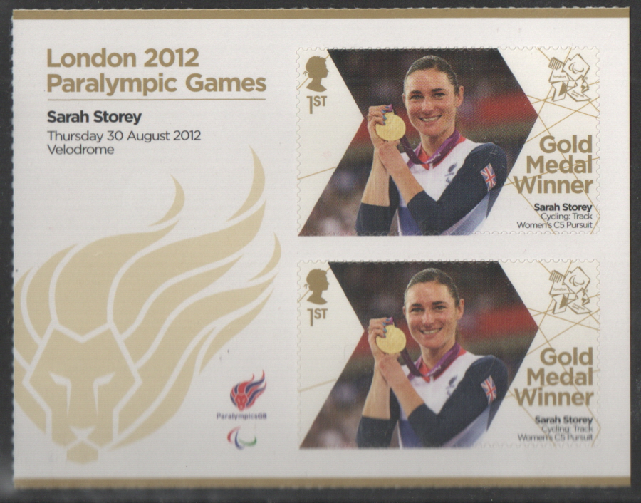 (image for) SG3372a Sarah Storey London 2012 Paralympic Gold Medal Winner Miniature Sheet
