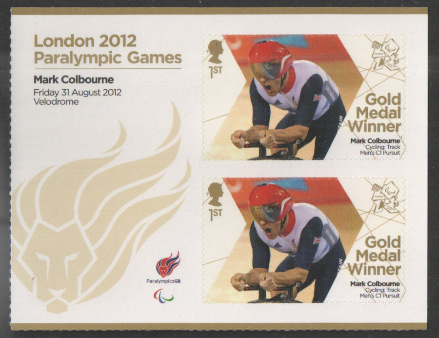 (image for) SG3374a Mark Colbourne London 2012 Paralympic Gold Medal Winner Miniature Sheet - Click Image to Close