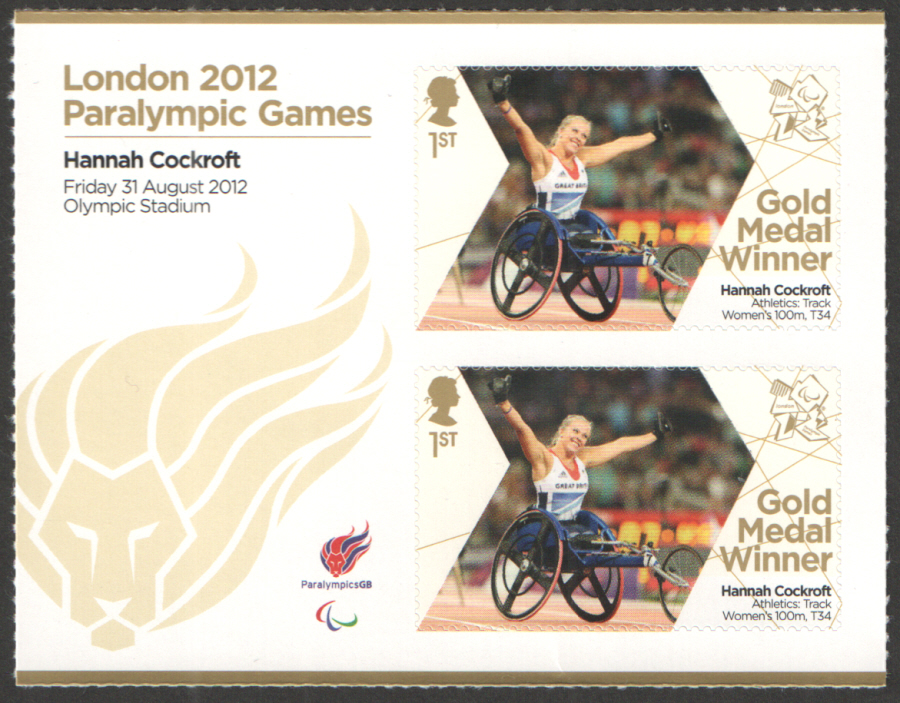 (image for) SG3375a Hannah Cockroft London 2012 Paralympic Gold Medal Winner Miniature Sheet - Click Image to Close