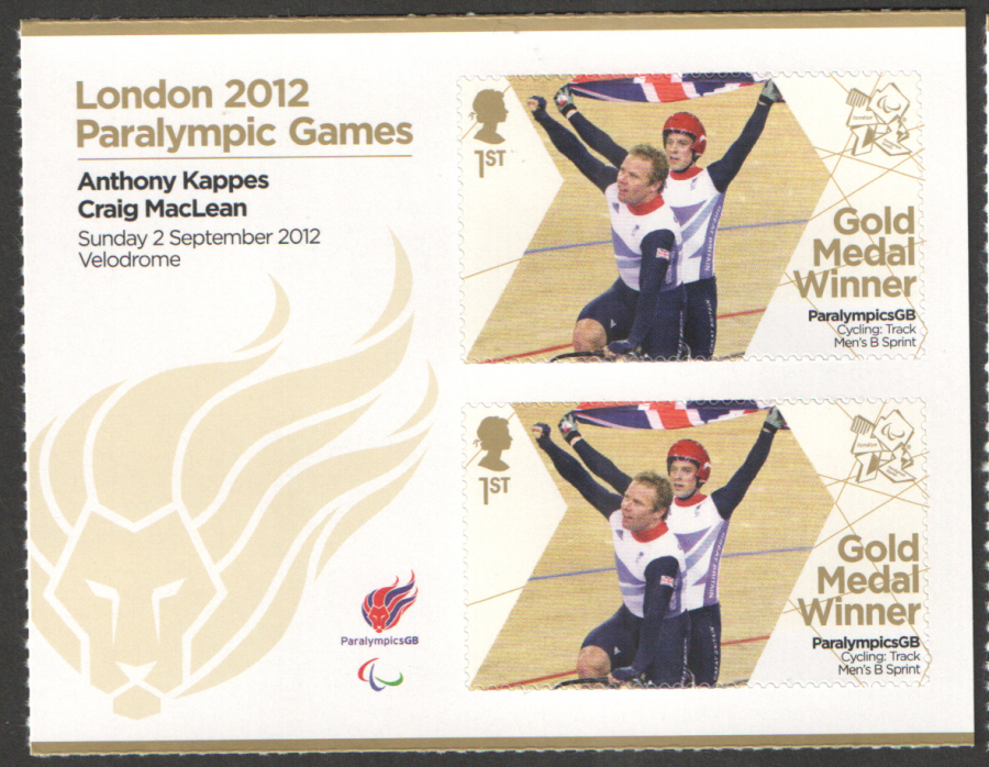 (image for) SG3383a Kappes & MacLean London 2012 Paralympic Gold Medal Winner Miniature Sheet