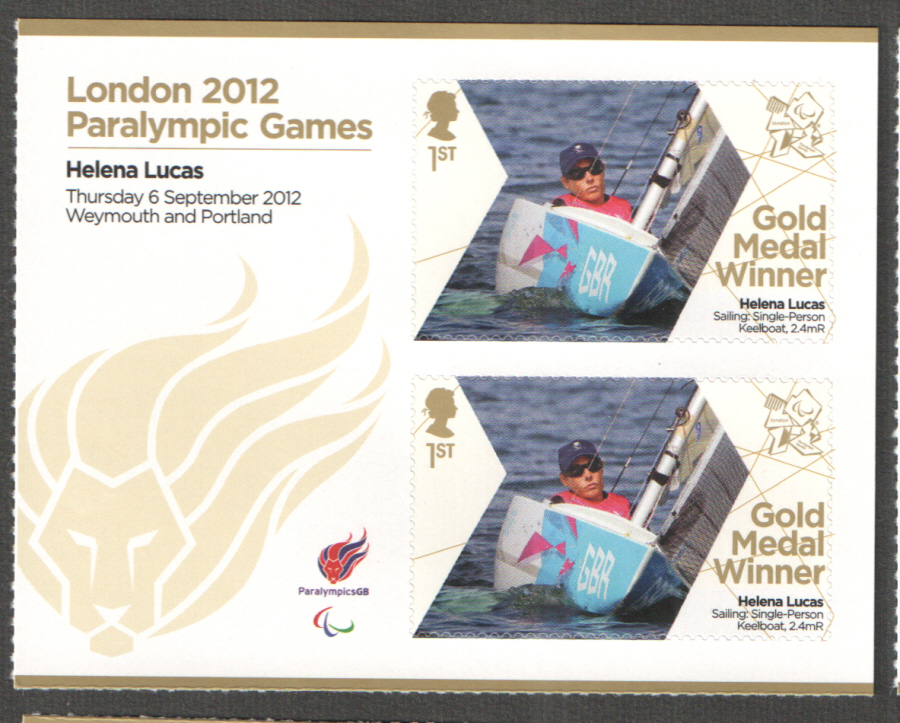 (image for) SG3397a Helena Lucas London 2012 Paralympic Gold Medal Winner Miniature Sheet