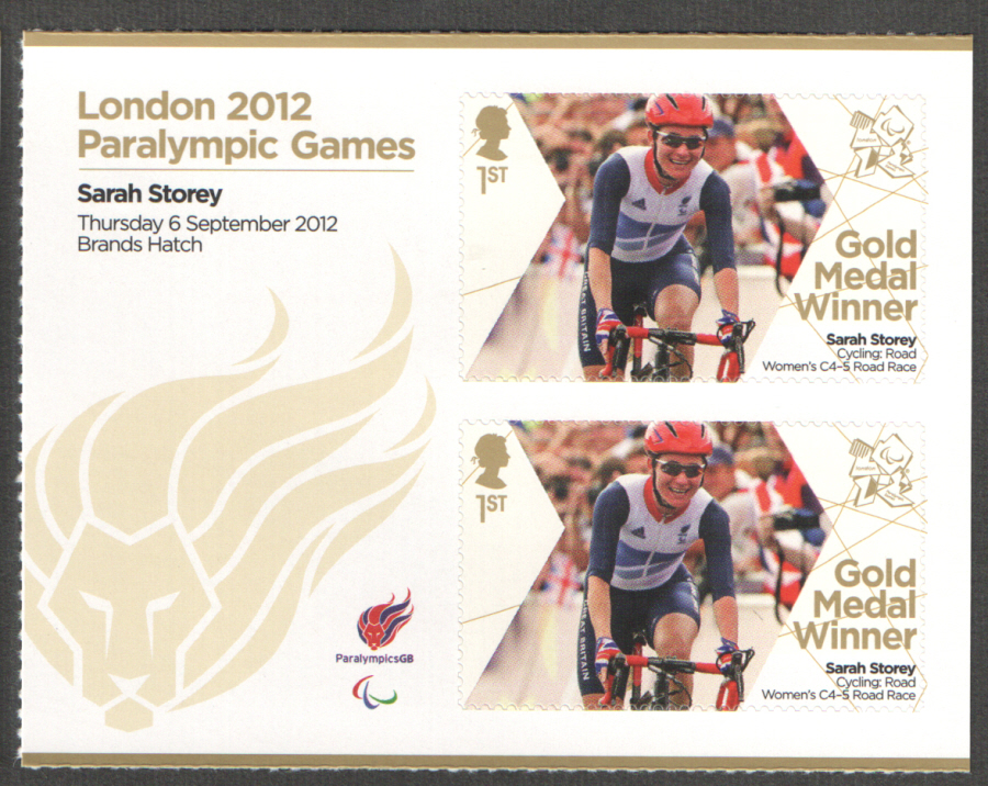 (image for) SG3398a Sarah Storey London 2012 Paralympic Gold Medal Winner Miniature Sheet - Click Image to Close