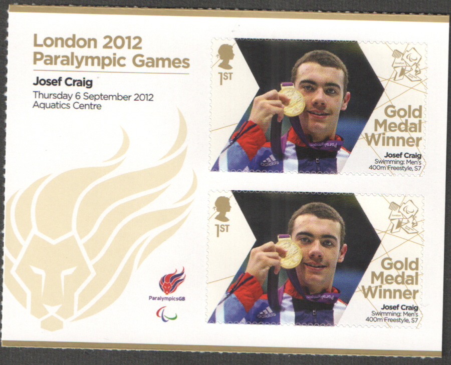 (image for) SG3399a Josef Craig London 2012 Paralympic Gold Medal Winner Miniature Sheet