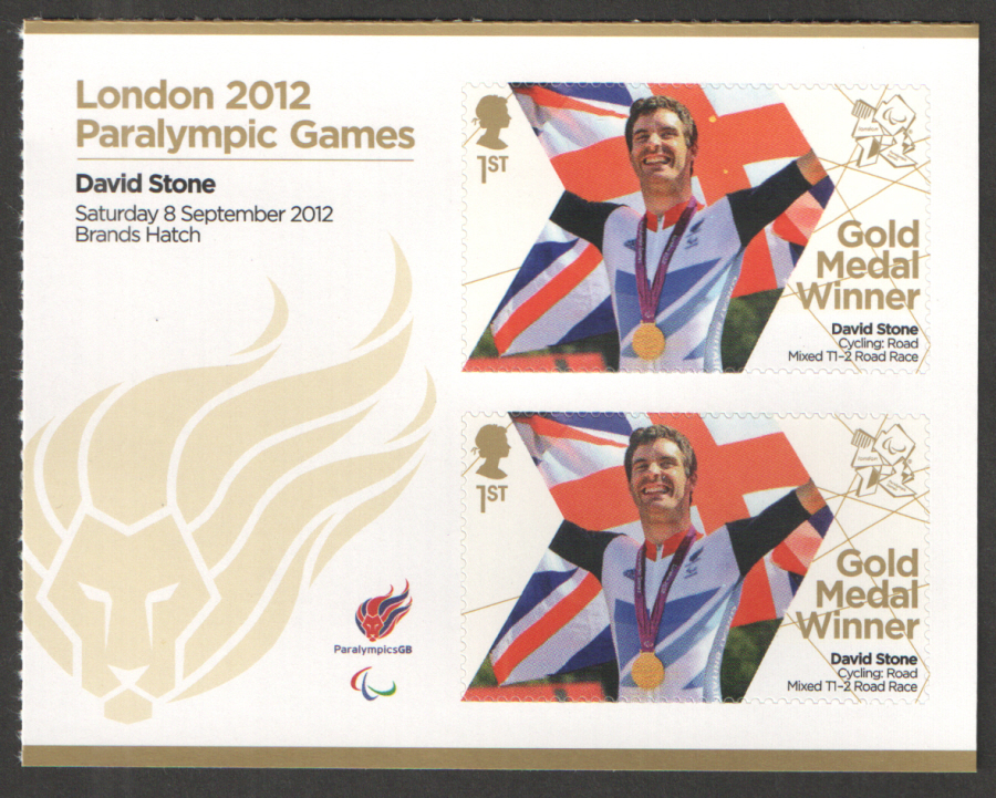 (image for) SG3404a David Stone London 2012 Paralympic Gold Medal Winner Miniature Sheet