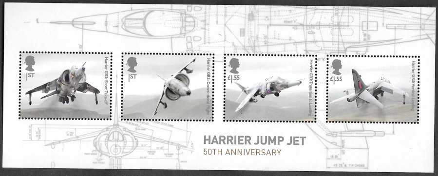 (image for) MS4218 2019 Harrier Jump Jet Non-Barcoded Miniature Sheet