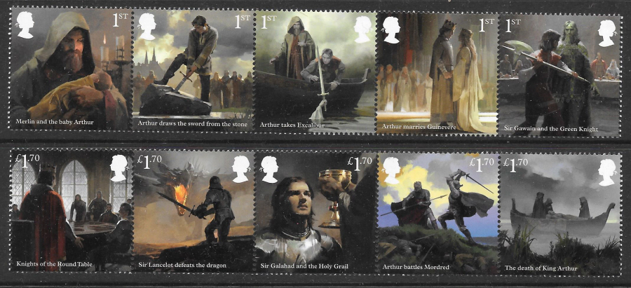 SG4492 / 01 2021 The Legend of King Arthur unmounted mint set of 10