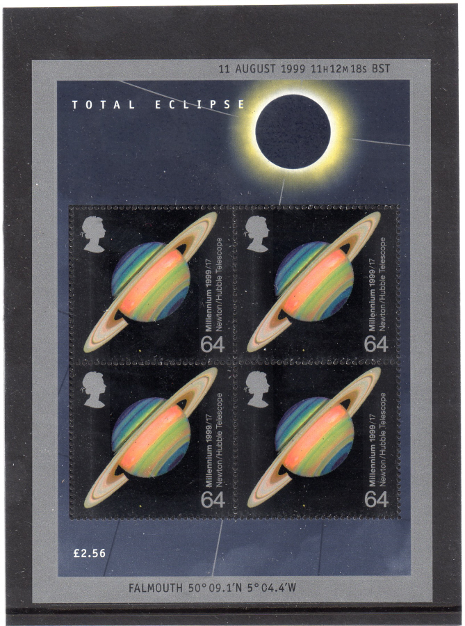 MS2106 1999 Solar Eclipse Royal Mail Miniature Sheet
