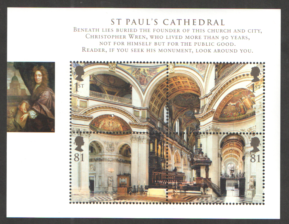 (image for) MS2847 2008 St Paul's Cathedral Royal Mail Miniature Sheet - Click Image to Close