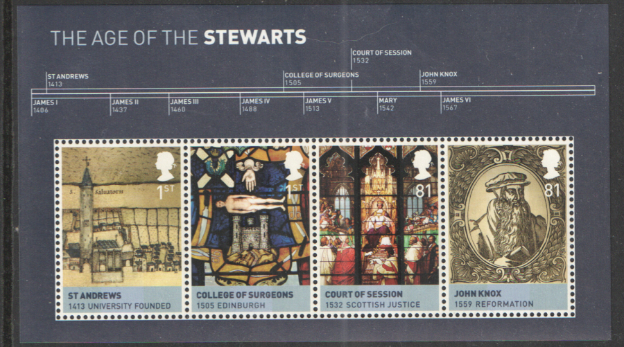 (image for) MS3053 2010 Age of the Stewarts Royal Mail Miniature Sheet