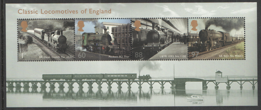 (image for) MS3144 2011 Classic Locomotives of England Royal Mail Miniature Sheet