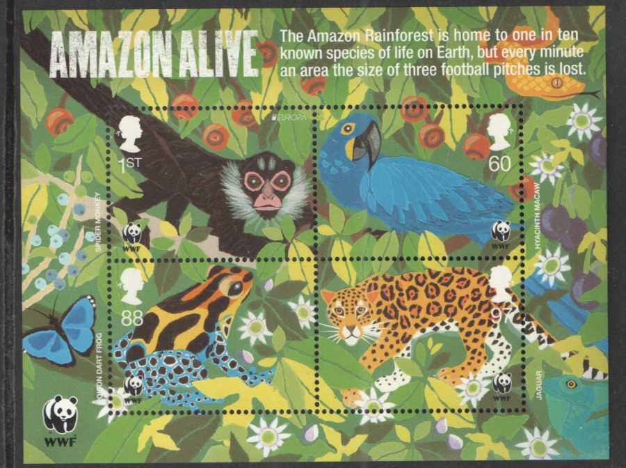 (image for) MS3172 2011 World Wildlife Fund Amazon Alive Royal Mail Miniature Sheet - Click Image to Close