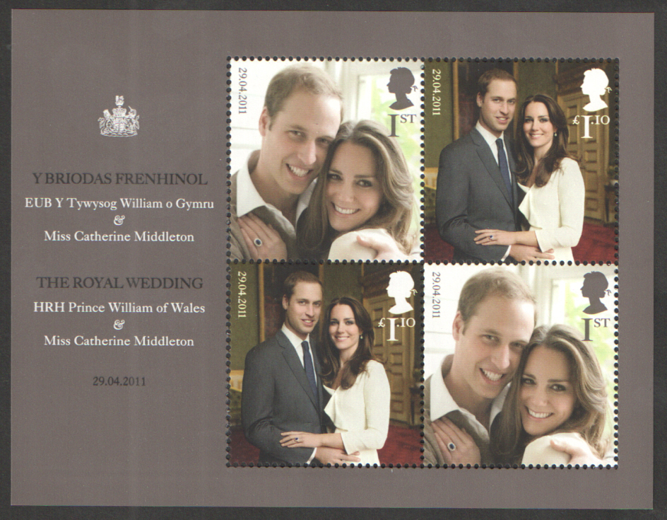 (image for) MS3180 2011 Royal Wedding Royal Mail Miniature Sheet - Click Image to Close
