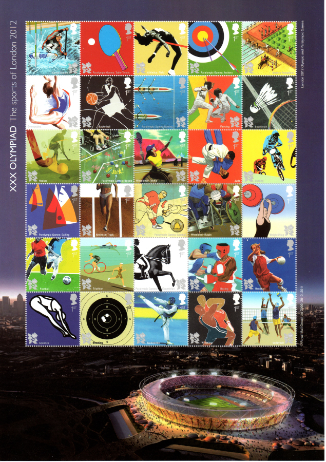 (image for) MS3204a 2011 Olympic Games Royal Mail Composite "Miniature" Sheet