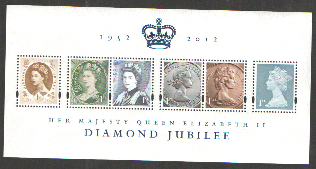 (image for) MS3272 2012 Diamond Jubilee Royal Mail Miniature Sheet