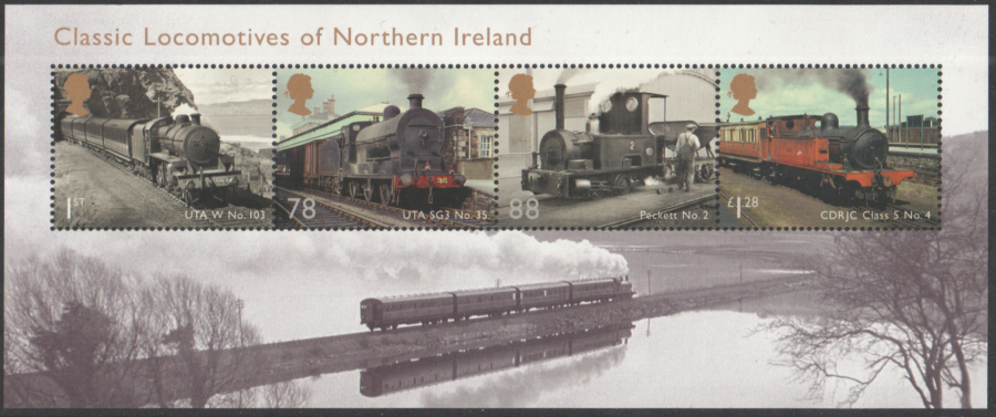 (image for) MS3498 2013 Classic Locomotives of Northern Ireland Royal Mail Miniature Sheet