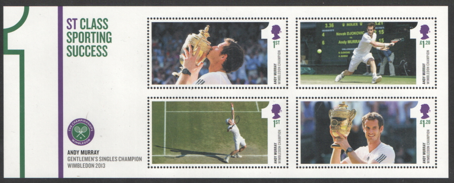 (image for) MS3511 2013 Andy Murray Wimbledon Champion Royal Mail Miniature Sheet - Click Image to Close