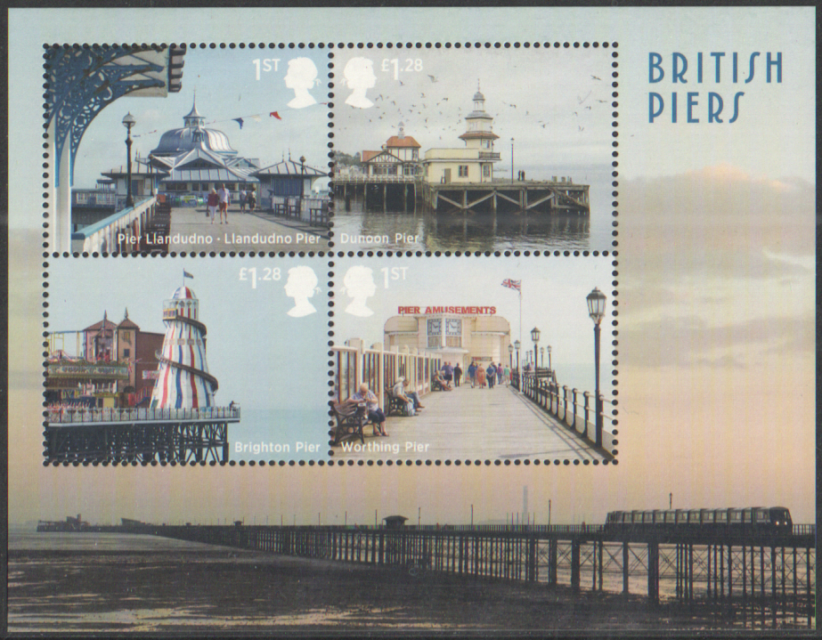 (image for) MS3641 2014 Seaside Architecture: British Piers Non-Barcoded Royal Mail Miniature Sheet