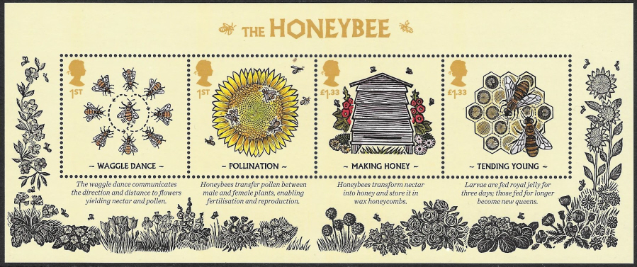 (image for) MS3742 2015 Honey Bees Non-Barcoded Royal Mail Miniature Sheet - Click Image to Close