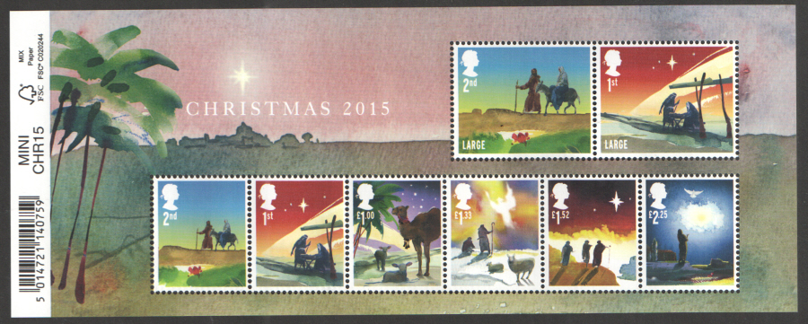 (image for) MS3779 2015 Christmas Royal Mail Barcoded Miniature Sheet - Click Image to Close