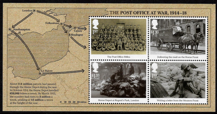 (image for) MS3848 2016 Post Office At War Non-Barcoded Miniature Sheet