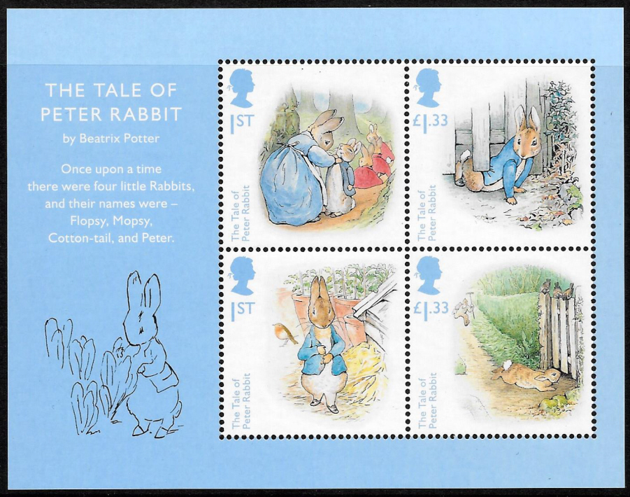 (image for) MS3868 2016 Beatrix Potter Non-Barcoded Miniature Sheet