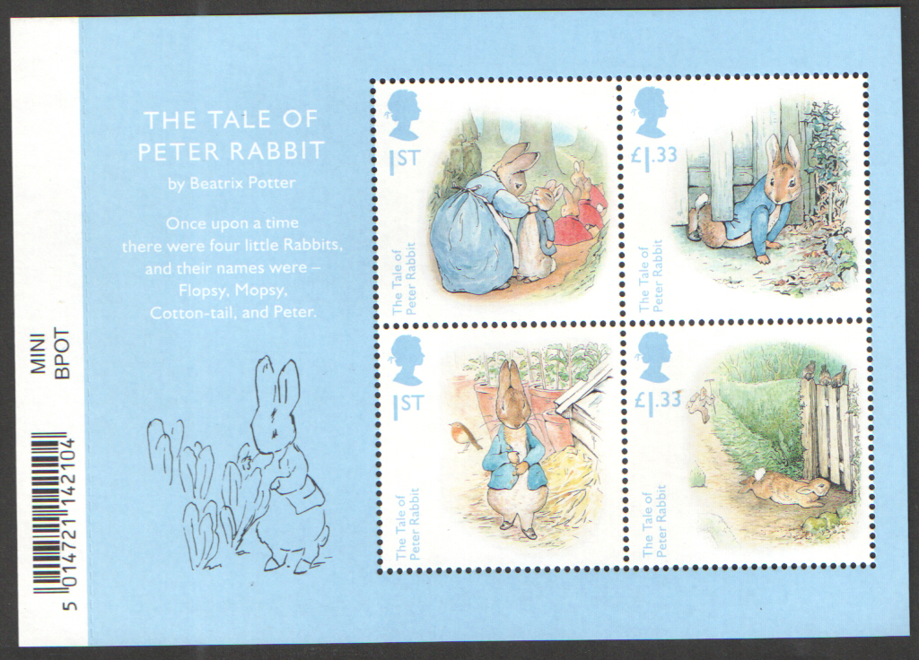 (image for) MS3868 2016 Beatrix Potter Barcoded Miniature Sheet - Click Image to Close