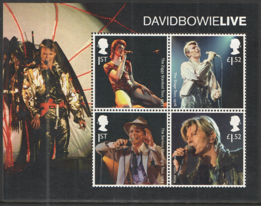 (image for) MS3939 2017 David Bowie Non-Barcoded Miniature Sheet