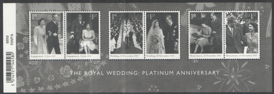 (image for) MS4032 2017 Royal Platinum Anniversary Barcoded Miniature Sheet