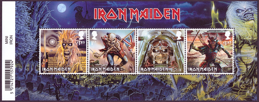 (image for) MS4764 2023 Iron Maiden Barcoded miniature sheet