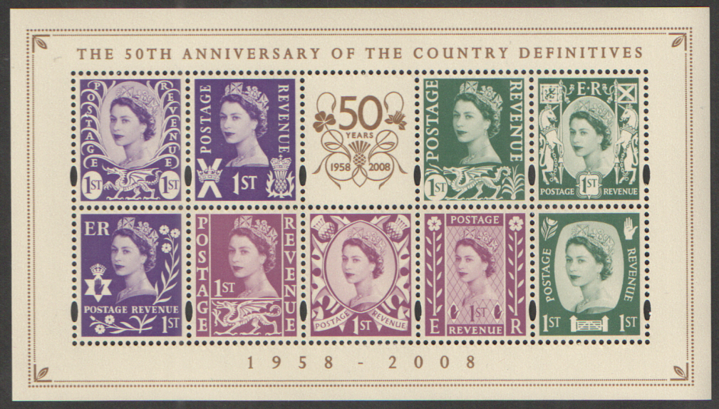(image for) MSNI153 2008 Country Definitives Royal Mail Miniature Sheet