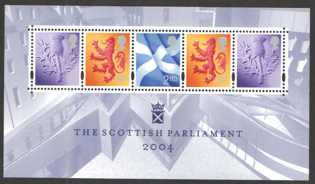 (image for) MSS152 2004 Opening of Scottish Parliament Royal Mail Miniature Sheet