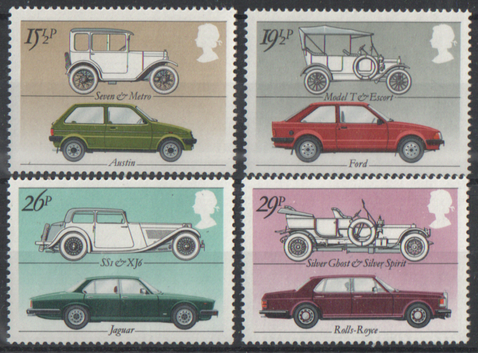 (image for) SG1198 / 01 1982 Motor Cars unmounted mint set of 4 - Click Image to Close
