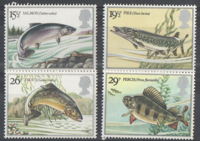 (image for) SG1207 / 10 1983 British River Fish unmounted mint set of 4 - Click Image to Close