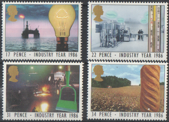 (image for) SG1308 / 11 1986 Industry Year unmounted mint set of 4 - Click Image to Close