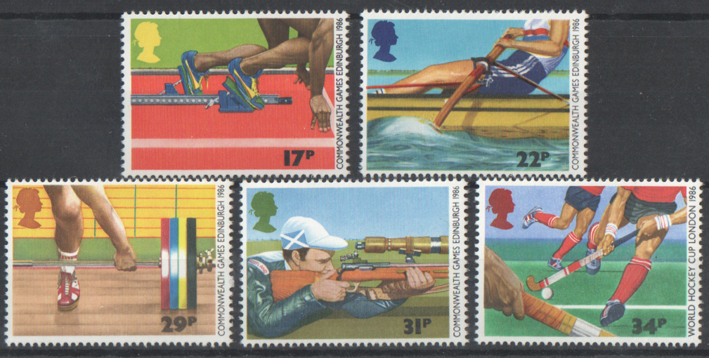 SG1328 / 32 1986 Commonwealth Games unmounted mint set of 5