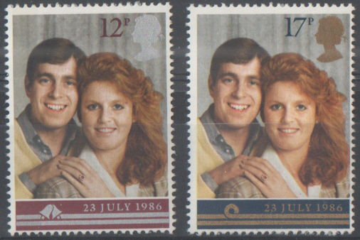 SG1333 / 34 1986 Royal Wedding unmounted mint set of 2
