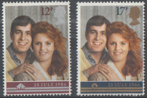 (image for) SG1333 / 34 1986 Royal Wedding unmounted mint set of 2 - Click Image to Close