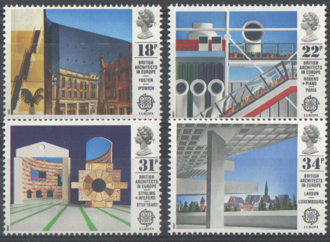 (image for) SG1355 / 58 1987 British Architects In Europe unmounted mint set of 4 - Click Image to Close